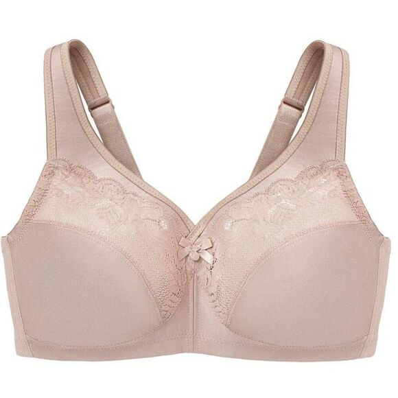 Glamorise 40F Beige Magic Lift Full Figure Minimizer Bra Cotton 1003 40DDD - Picture 1 of 8